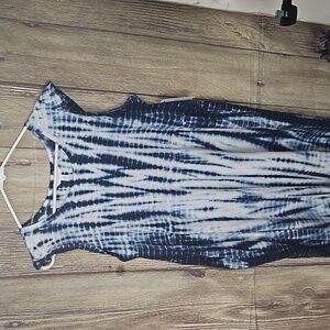 Time & Tru Dye Dye Blue Maxi Dress Sz 4/6 Small